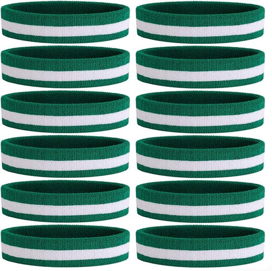ONUPGO Sweatband Headbands for Men & Women -12PCS Sports Headbands Moisture Wicking Athletic Cotton Terry Cloth Headband for Tennis,Basketball,Football,Gym,Working Out