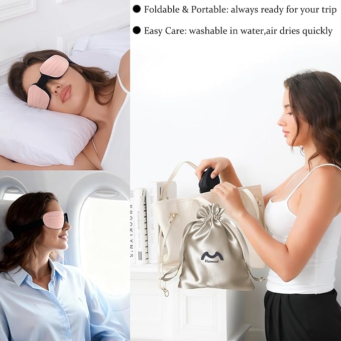 Sleep Mask for Side Sleeper Women Men, Eye Mask for Sleeping Light Blocking, Zero Eye Pressure 3D Sleeping, Gery