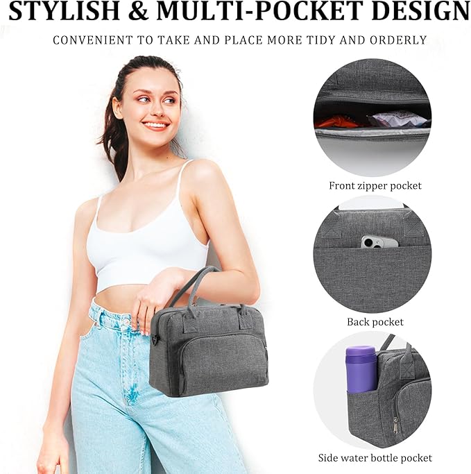 Insulated Lunch Bag for Women Men Large Reusable Lunch Box Adult Leakproof Portable Cooler Tote Bags for Work Picnic