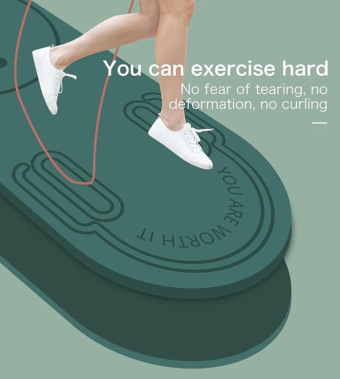 Non-Slip Jump Rope Mat Shock Absorption Rope Skipping Mat for Adults & Children Home Indoor Workout Exercise Mat