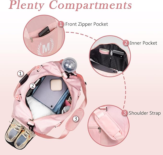 Gym Bag for Women Girls, Birthday Chrismas Gifts for Women Teen Girls Kids，Duffle Bag for Trave with Shoes Compartment, Overnight Weekender bag，Personal Present Gift for Daughter Niece Mom Friends