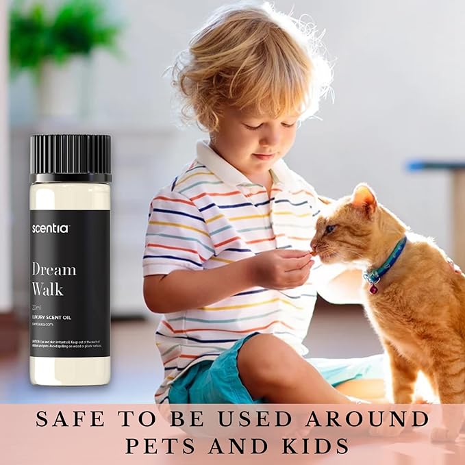 Scentia Hotel Diffuser Oil Inspired by The Hotel Scent - 20 ml 0.67 fl oz - Essential Oil Blend White Tea, Cedarwood & Amber Notes for Aromatherapy Diffusers and Humidifiers - Dream Walk