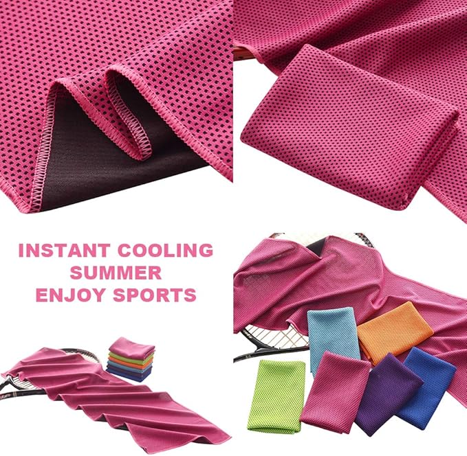 Peicees 20Pcs 40x12'' Microfiber Neck Cooling Towels Sports Sweat Towels Headband for Travel Beach Swimming Camping Climbing Gym Yoga Workout Backpacking, Quick Dry Super Absorbent Compact Lightweight