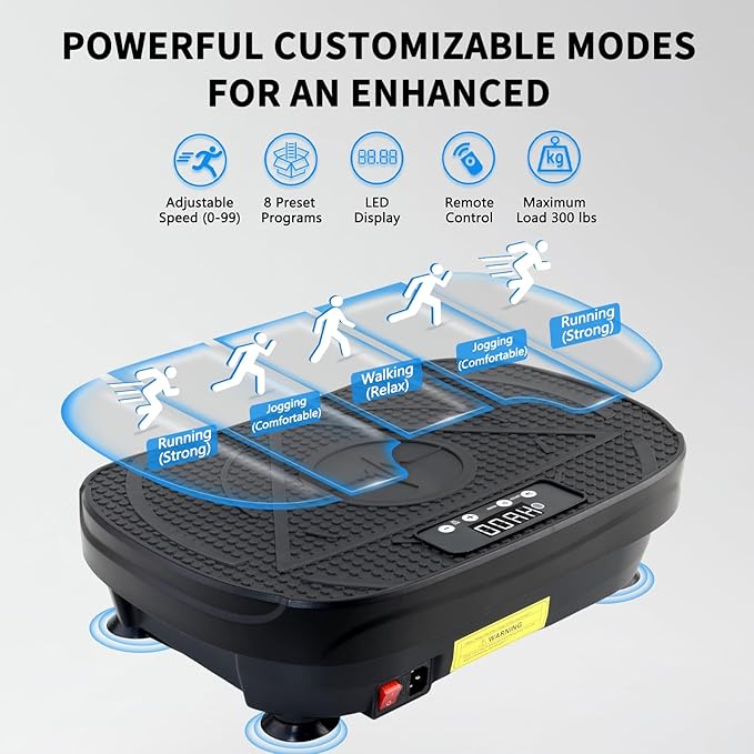 Homesy Vibration Plate Exercise Machine for Whole Body Workout , Weight Loss, and Lymphatic Drainage – Power Vibrate Platform, Shake Plate for Home Fitness and Fat Burning for Women Men