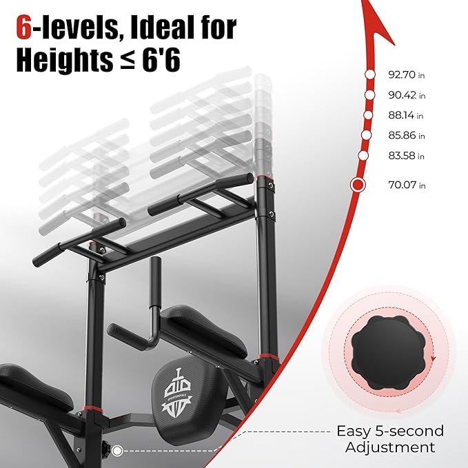 Sportsroyals Power Tower Pull Up Bar Station, 450LBS Stable Pull Up Dip Station for Home Gym Strength Training Equipment