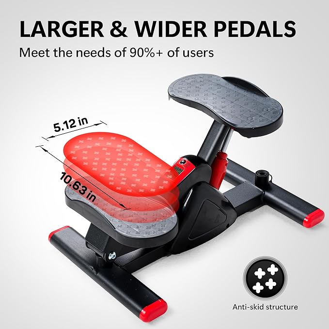 Leikefitness Steppers for Exercise Mini Stair Stepper, Cardio Workout Equipment, Twist Stair Stepper with Resistance Bands Up-Down Motion for Full Body Workout Exercise Equipment for Home