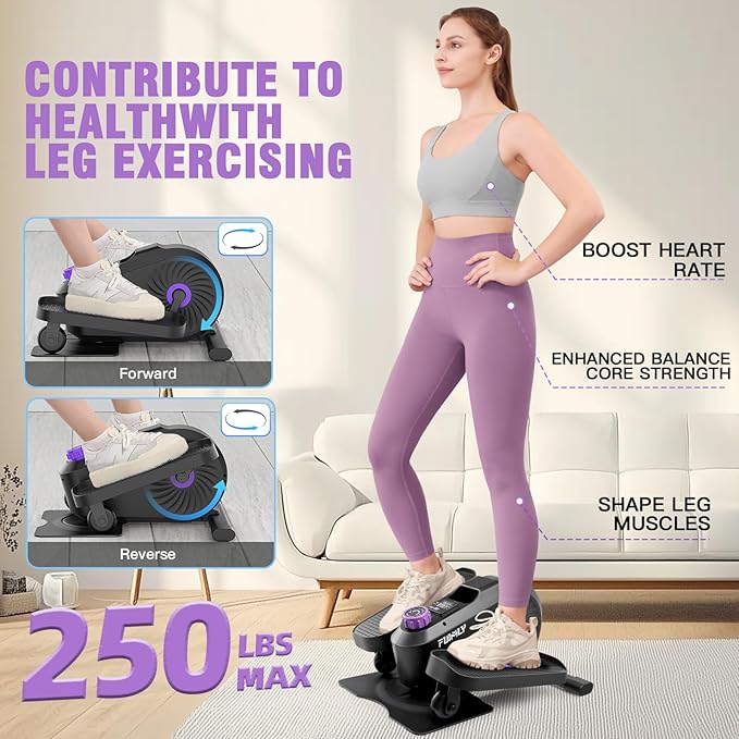 FUNMILY Under Desk Elliptical, Ellipse Leg Exerciser, Standing or Seated Mini Elliptical Machines, Portable Bike Pedal Exerciser for Seniors/Adults, Leg Workout Equipment for Home/Office