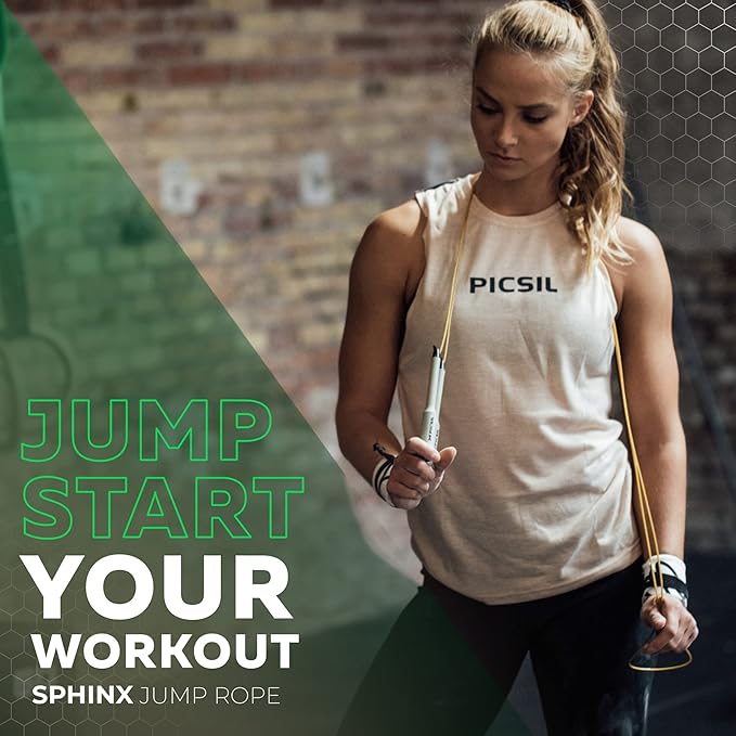 PICSIL - Sphinx Rope | 360° Spin Jump Rope | Dual Bearing System | Fast & Lightweight for Fitness, Cross Training Boxing | Adjustable Cable| Double Rolling |