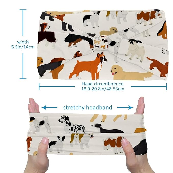Dog Headbands for Women, Fashion Knotted Headband Wide Hairband Girls Hair Accessories