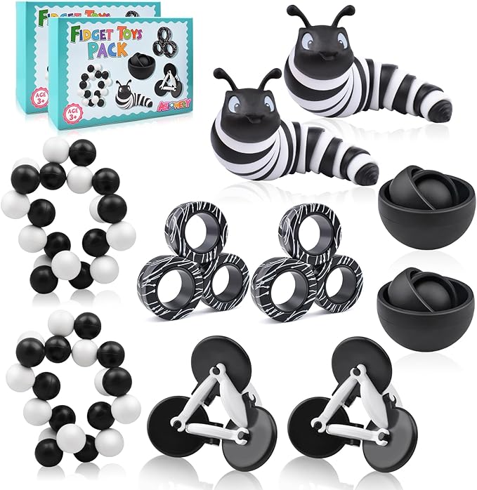 Fidget Spinner Adults Pack, Fidget Toys for Teens, 10PC Sensory Toys Set for Kids Autism, Easter Gift for Men Desk Toy Stress Relief Toys for ADHD