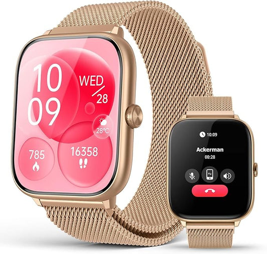 2025 Smart Watches for Women with Blood Pressure Monitor, 2.06" AMOLED Display, IP68 Waterproof Fitness Tracker, 118 Sports Modes, Heart Rate/SpO2/Sleep Monitor, Compatible with Android iPhone