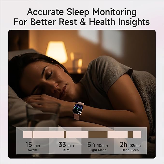 Smart Watch for Women, 1.85" AMOLED Screen Smartwatch Compatible iPhone/Samsung/Android (Answer/Make Call), 100+ Sport Modes Fitness Tracker with Heart Rate/SpO2/Sleep Monitor 3ATM Waterproof