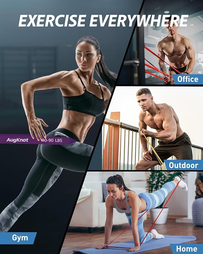 Resistance Bands for Working Out: 5-Levels Exercise Bands Set - Pull Up Assistance Elastic Silicone - Physical Therapy/Stretching/Training - Home Gym for Women/Men