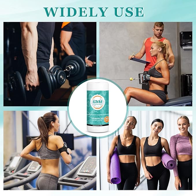 3 Pack Fitness Equipment Wipes 240 Pcs Gym Wipes Yoga Mat Cleaner Non Fragrance Peloton Cycle Bike Clean Surfaces Accessories for Home Office Gym