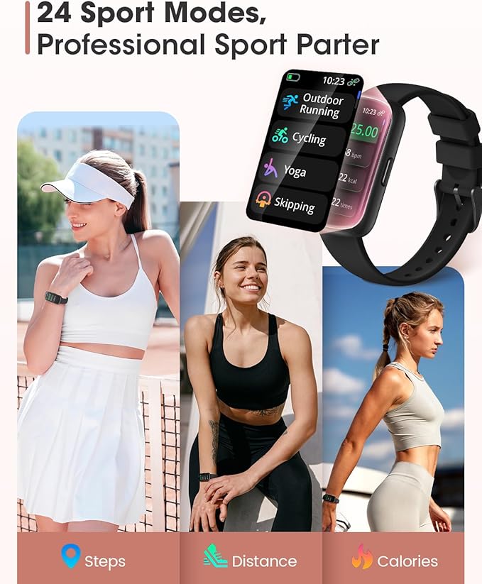 Fitness Tracker, Smart Watches for Women/Men, 24/7 Heart Rate Monitor Watch with Sleep Tracker, Step Counter, 20+ Sport Modes Fitness Watches for Women/Men, Android Smart Watch for Phones