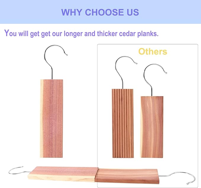 Cedar Blocks for Clothes Storage, Hang Ups 10pcs and Balls 20pcs for Closet Storage Totally 30PCs