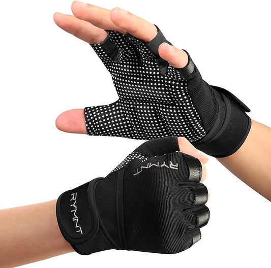 Workout Gloves with Wrist Wrap Support, Weight Lifting Gloves with Full Palm Protection & Extra Grip for Men Women Gym Exercise, Fitness, Weightlifting, Pull ups