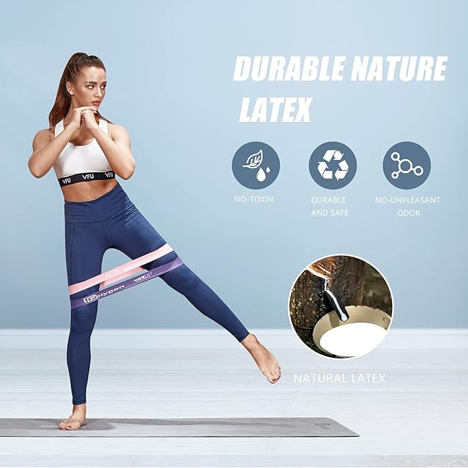 Polygon Resistance Bands for Working Out, Non-Slip Fabric Booty Bands for Women and Men, Exercise Bands for Legs and Butt, Glute & Hip Workout, Pilates & Home Fitness