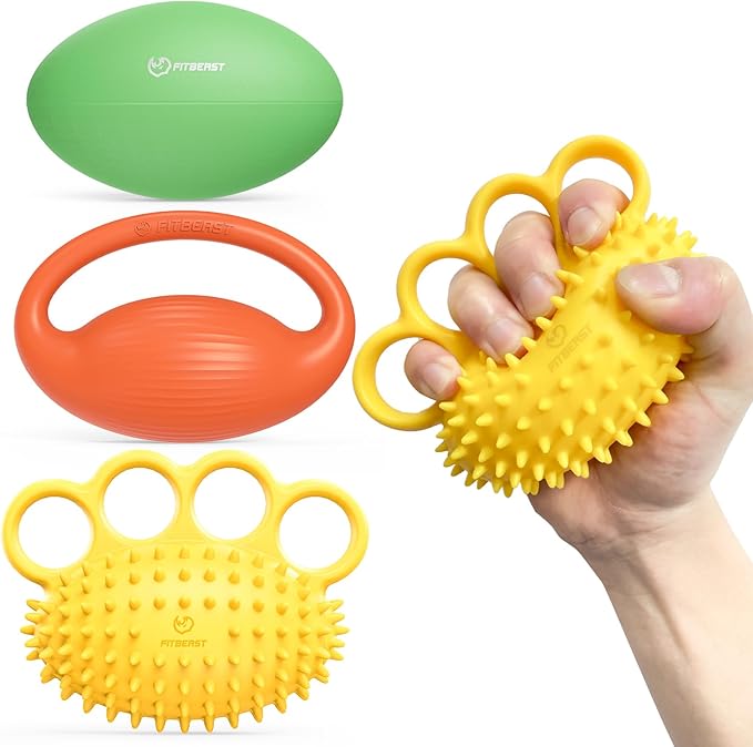 FitBeast Hand Exercise Ball Set–3 Pack Hand Squeeze Balls for Hand Therapy, Grip Strength, Finger & Wrist Training, Stress Balls for Adults, Ideal for Rehab, Arthritis, Carpal Tunnel