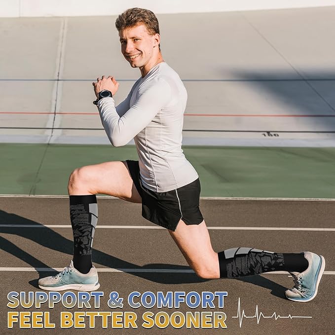 Graduated Copper Compression Socks for Men & Women Circulation 8 Pairs 15-20mmHg - Best for Running Athletic Cycling