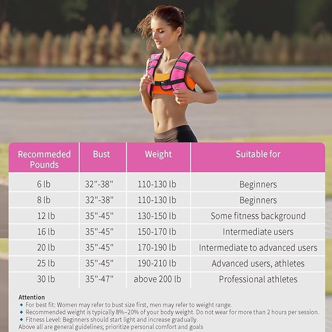 VBSD Weighted Vest Woman 6lb/8lb/12lb/16lb/20lb/25lb/30lb Weight Vest for Women Men Body Weight Vests for Walking Strength Training Running Workout Jogging Fitness