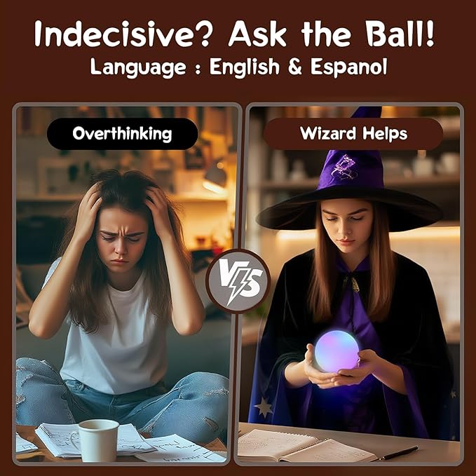 BLUEYE Rechargeable Fortune Telling Ball,4-7-8 Meditation Breathing Lamp,Remote Control Night Light,Girl Boy Toys for Age 5 6 7 8 9 10 Year Old,Christmas Stocking Stuffers,White Elephant Gift for Kids