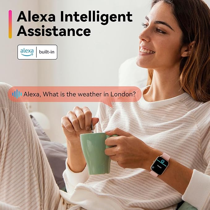 ENOMIR Smart Watch for Men Women, Alexa Built-in Fitness Tracker with Call Function & 2025 Upgraded 1.8" HD Anti-Fall Screen, IP68 Waterproof Heart Rate/Sleep/SpO2 Monitor, iOS Android Compatible