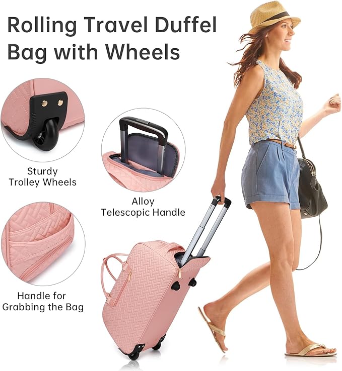 Duffle Bag for Travel, Weekender Bag with Shoe Compartment, Carry On Overnight Bag for Women with Toiletry Bag, Gym Bag with Wet Pocket, Hospital Bags for Labor and Delivery Beige