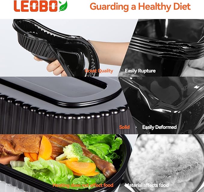 Meal Prep Containers, 45 Pack 1 Compartment Bento Box with Lids Reusable Food Storage Containers BPA-Free Microwave Dishwasher Freezer Safe To Go Containers (26 oz)