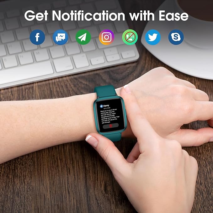 Smart Watch, Fitness Tracker with Touchscreen, Heart Rate Monitor, Blood Oxygen, Sleep Tracking Fitness Watch 5ATM Waterproof Smartwatch for Women Men Pedometer Step Calories for Android iOS