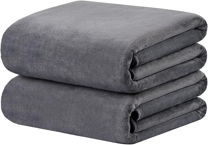 JML Microfiber Bath Towels, Oversized Microfiber Towel Set, 2 Pack, 40" x 80", Super Absorbent and Fast Drying, Bath Sheet, Large, Soft for Men Women, Beach, Sport, Fitness, Yoga, Grey