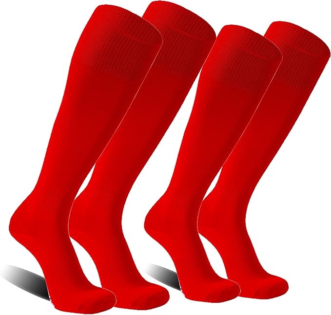 FOOTPLUS Baseball Softball Socks, Unisex Over Knee High Solid Sports Rugby Soccer Homecoming Socks