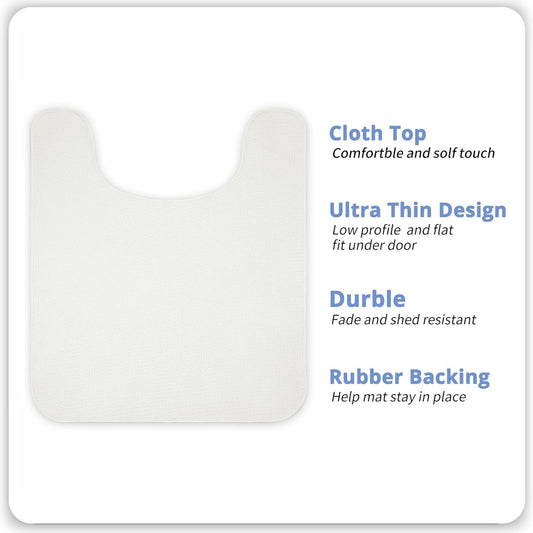 Toilet Rugs U Shaped Bathroom Rug,Machine Washable Non Slip Quick Dry Super Absorbent Ultra Thin Toilet Mats for Bathroom Toilet.White,1'8"x2'(20x24inch)