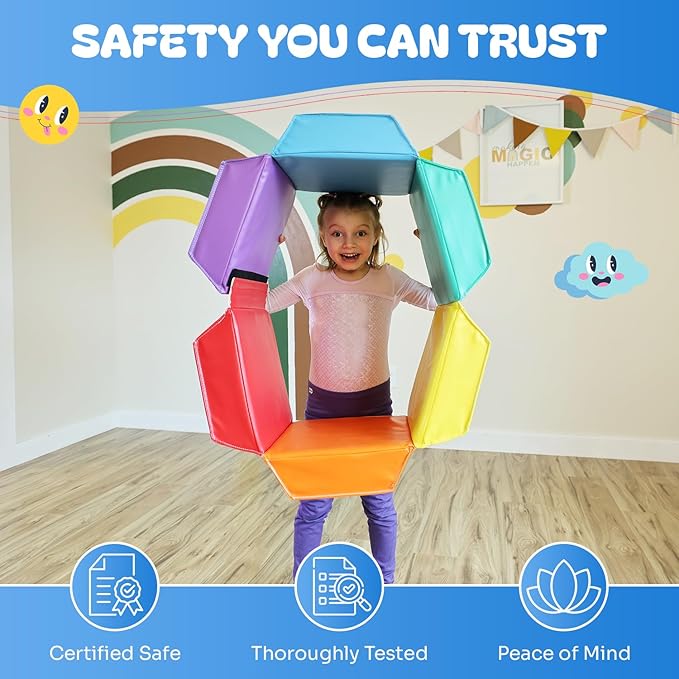 New Bounce Tumbling Mat for Kids - Gymnastics Mat - Folding Exercise Tumble Mat for Home Gyms