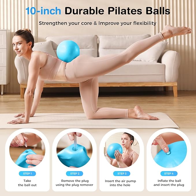 Pilates Equipment at Home Essentials Pilates Kit for Women 13Pcs Pilates Workout Set with 13” Ring, 10” Ball and Resistance Bands Set for Beginners