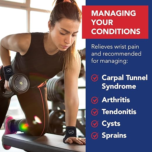 Doctor Developed Wrist Brace, Wrist Wraps for Carpal Tunnel Arthritis, Tendonitis, Hand Support, Ideal for Fitness, Weightlifting - Handbook Included (Wrist Brace 1 Pack)