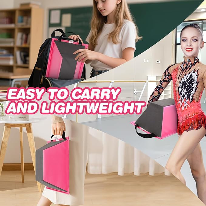 FBSPORT Cheer Stunt Training Stand, PU Non-Slip Stunt Trainer Flyer Stand Cheer for Promotion and Development of Flexibility, Coordination (Pink)