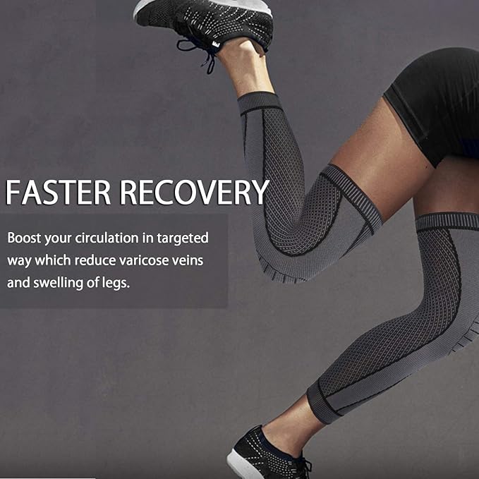 Full Leg Sleeves Long Compression Leg Sleeve Knee Sleeves Protect Leg, for Man Women Basketball, Arthritis Cycling Sport