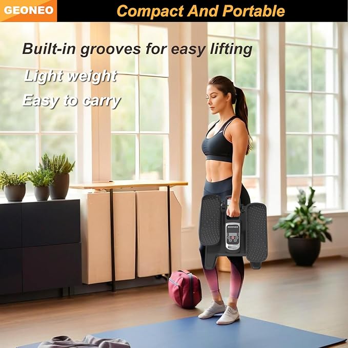 Under Desk Elliptical Machine, Electric Ellipse Leg Exerciser for Senior, Quiet and Compact Electric Seated Pedal for Home with Display Monitor, Remote Control and 12 Adjustable Speeds