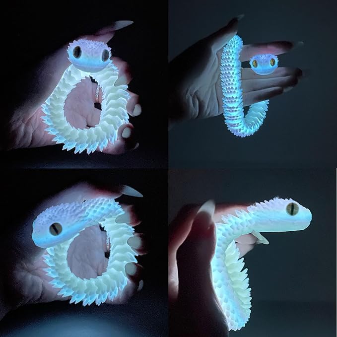12in 3D Printed Snake Toys, Flexible 3D Printed Animal, Fidget ADHD Snake Toys, Perfect Desk Pet for Animal Collectors, Halloween Decor, Christmas Toy 2025
