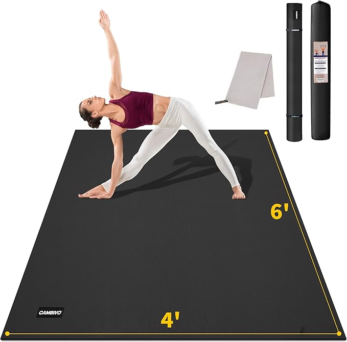 CAMBIVO Yoga Mat for Women and Men, Extra Long and Wide Exercise Mat(72"x48"/84"x30"), Large Non Slip Workout Mat for Yoga, Pilates, Fitness, Barefoot Workouts, Home Gym Studio
