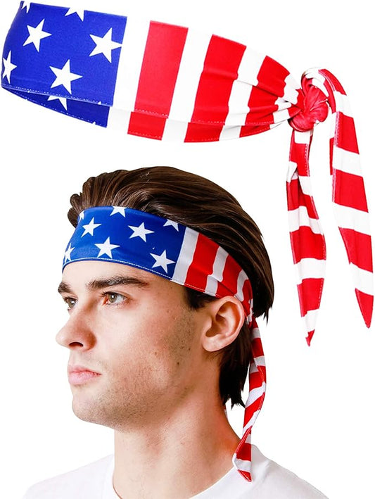 USA Patriots American Flag Sports Bandana for Men & Women: Sweat-Wicking Headband for Exercise, Running, Football