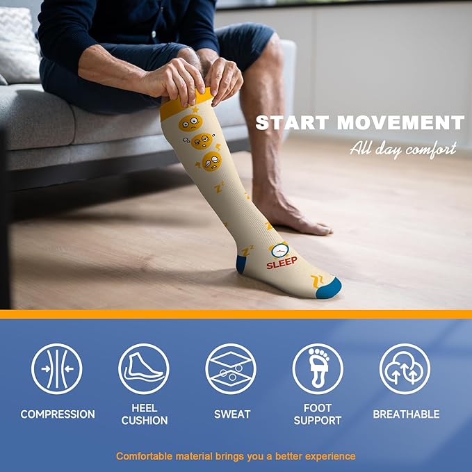 bropite Halloween Compression Socks for Women & Men Circulation-Support Knee High Socks 20-30 mmhg-Best for Running,Medical,Nurse