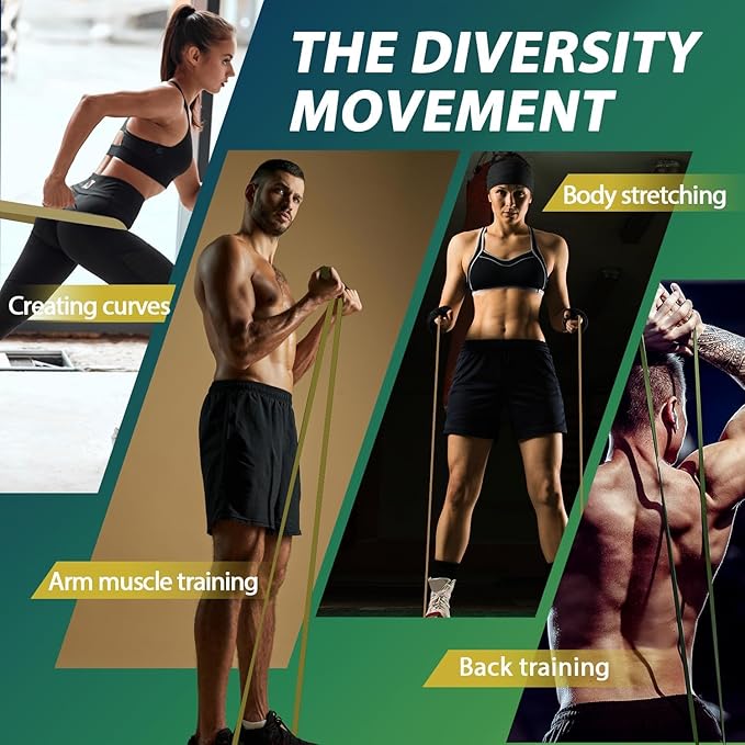 LEEKEY Resistance Bands, Exercise Bands with Handles,Pull Up Assist Bands - Bands for Working Out,Band for Men and Women Fitness Training, Physical Therapy,Home Workouts