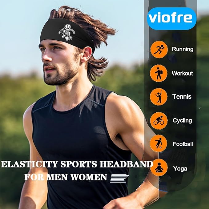 Headbands for Men Women Sweat Bands Headbands Men Sweatbands for Mens Women 3 Pack Cooling Head Bands Mens Elastic Headband Hairband for Running Yoga Gym Athletic Gifts