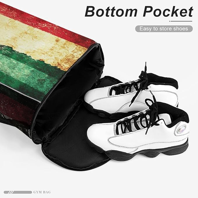 Flag Drawstring Backpack Gym Bag With Shoe Compartment String Bag Sport Beach Swimming Sackpack For Women Men