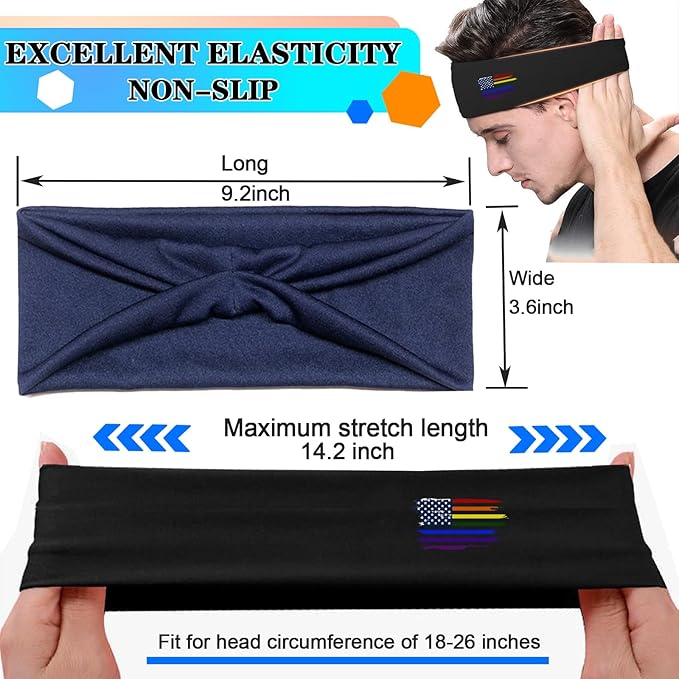 Sports Headbands for Men Sweatbands Sweat Bands Headbands Men 3pcs Workout Cooling Head Bands for Running Hairband for Tennis Football Gym Yoga