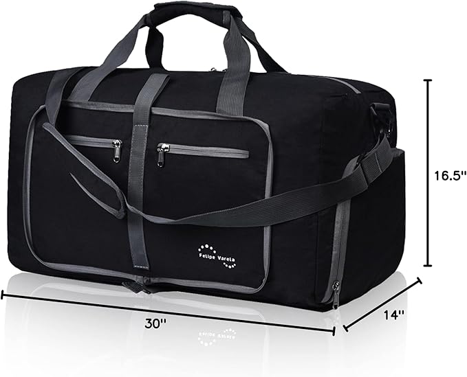 Felipe Varela Duffle Bag with Shoes Compartment and Adjustable Strap,Foldable Travel Duffel Bags for Men Women,Waterproof Duffel Bags