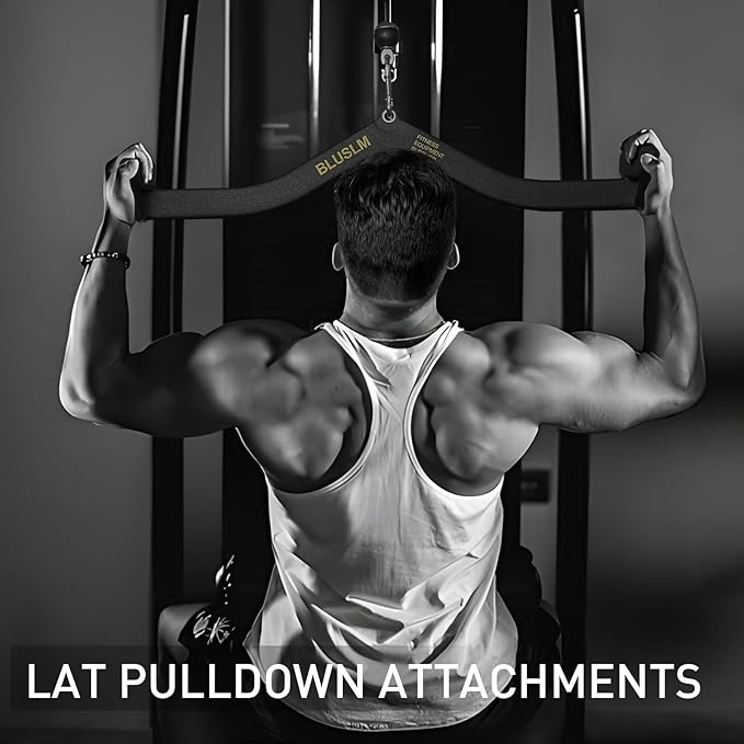 LAT Pull Down Bar for Cable Machine, LAT Pulldown Attachments T Bar V Bar Cable Attachment, Back Tricep Bar Strength Training Handle