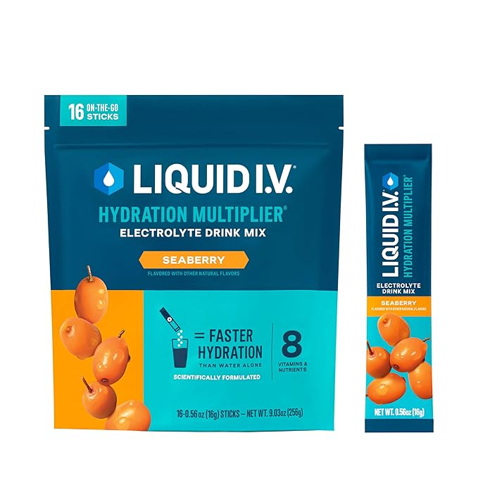 Liquid I.V.® Hydration Multiplier - Seaberry | Electrolyte Powder Drink Mix | 1 Pack (16 Servings)